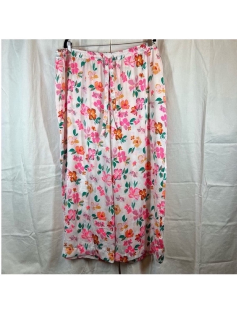 J.crew satin all over colorful floral lightweight drawstring pajama lounge pants